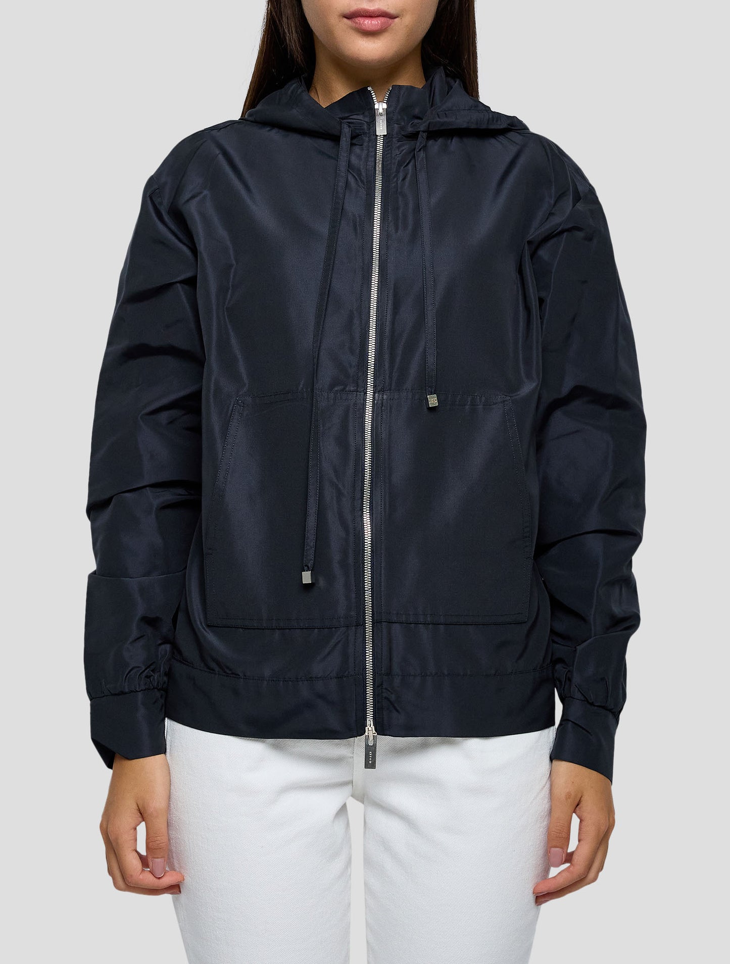 Kiton Black Silk Coat Women