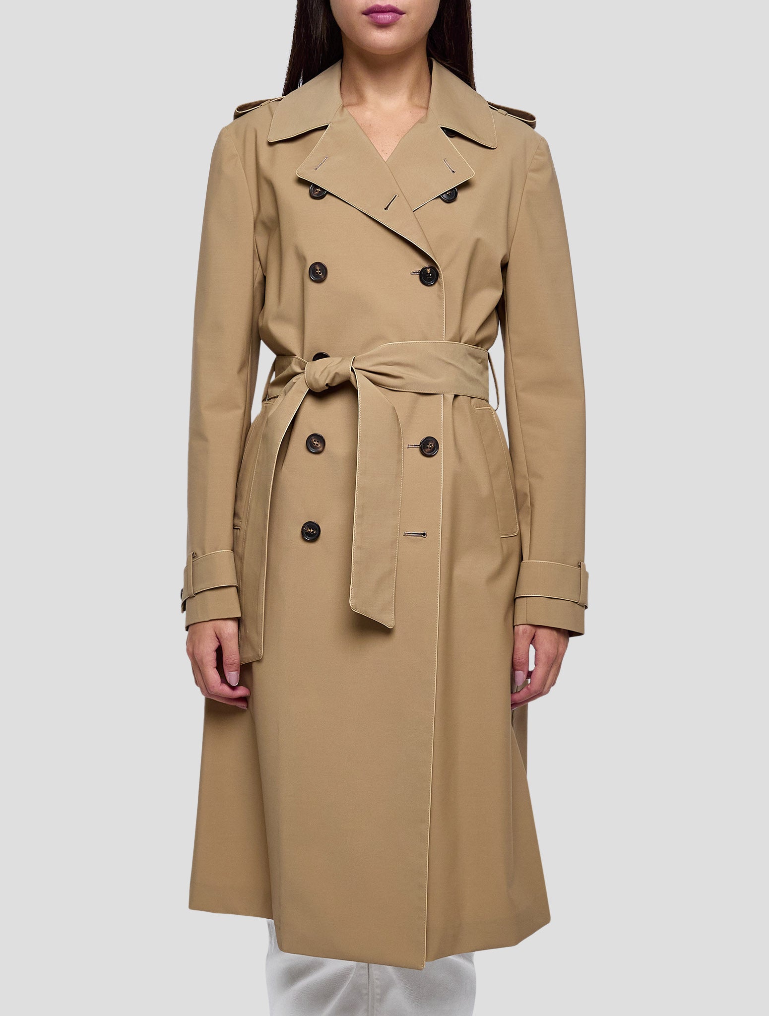 Kiton Brown Wool Pa Overcoat Women