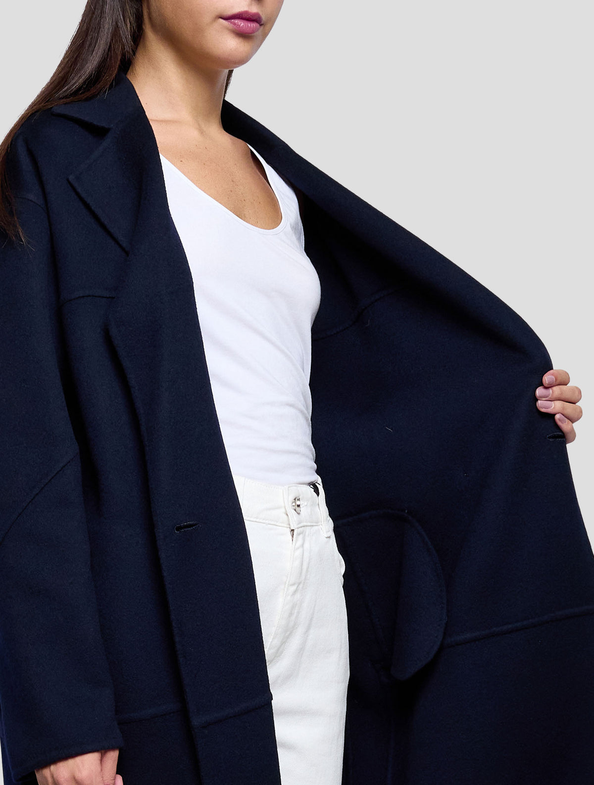 Kiton Blue Cashmere Overcoat Women