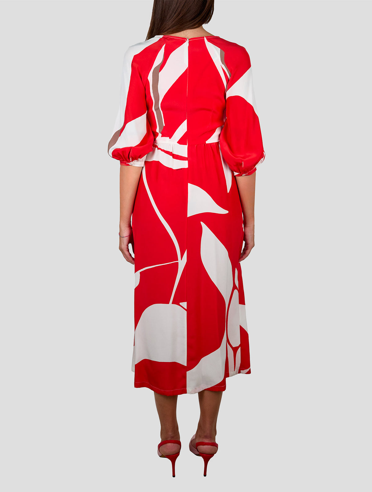 Kiton Red White Silk Dress Women