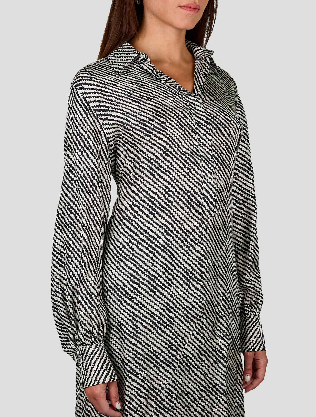 Kiton Black White Silk Dress Women