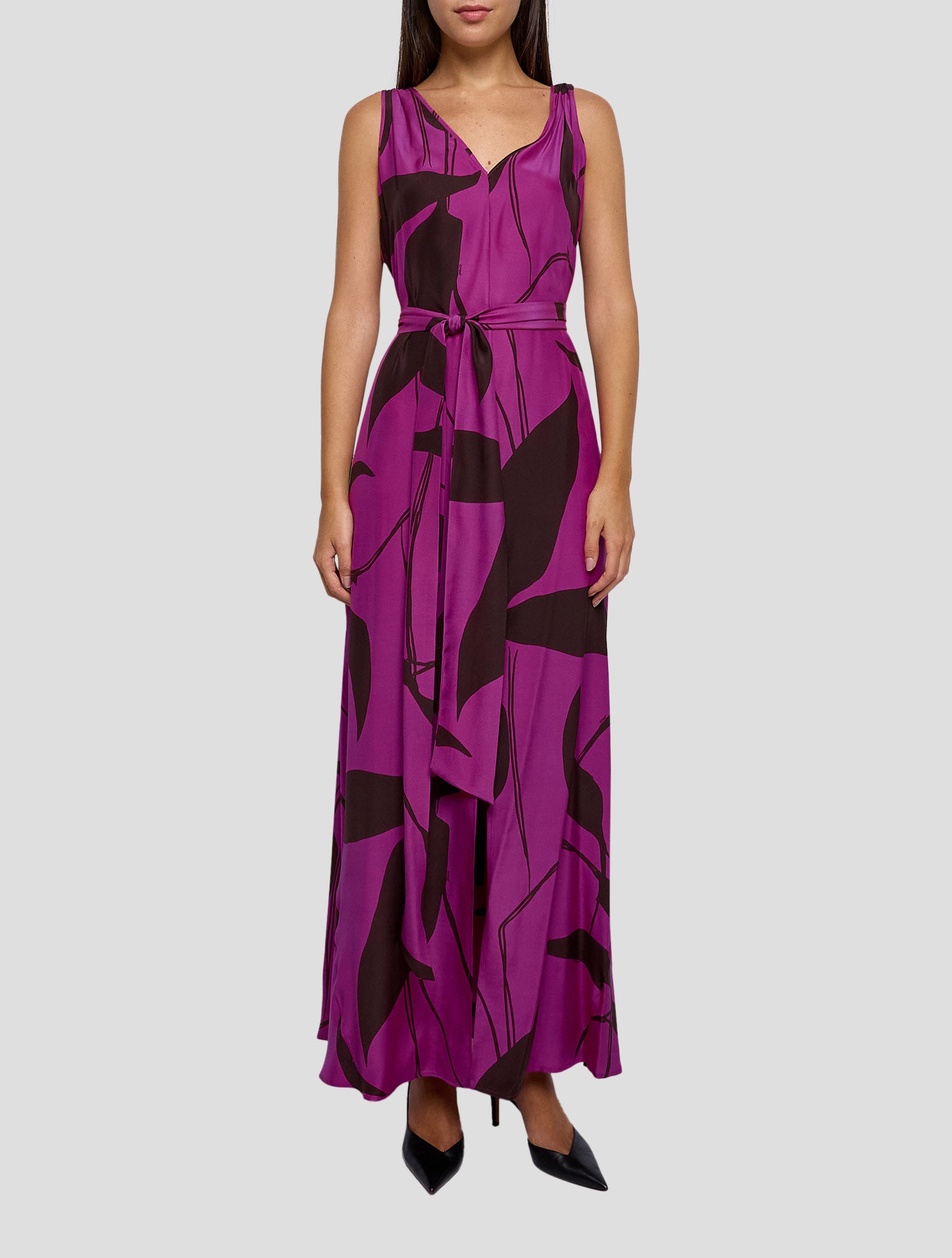 Kiton Fuchsia Black Silk Dress Women