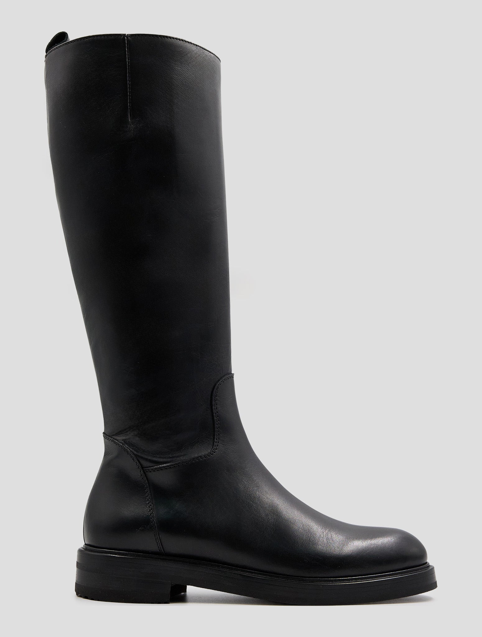 Kiton Black Leather Boots Women