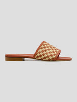 Kiton Brown Beige Leather Viscose Cotton Sandals Women