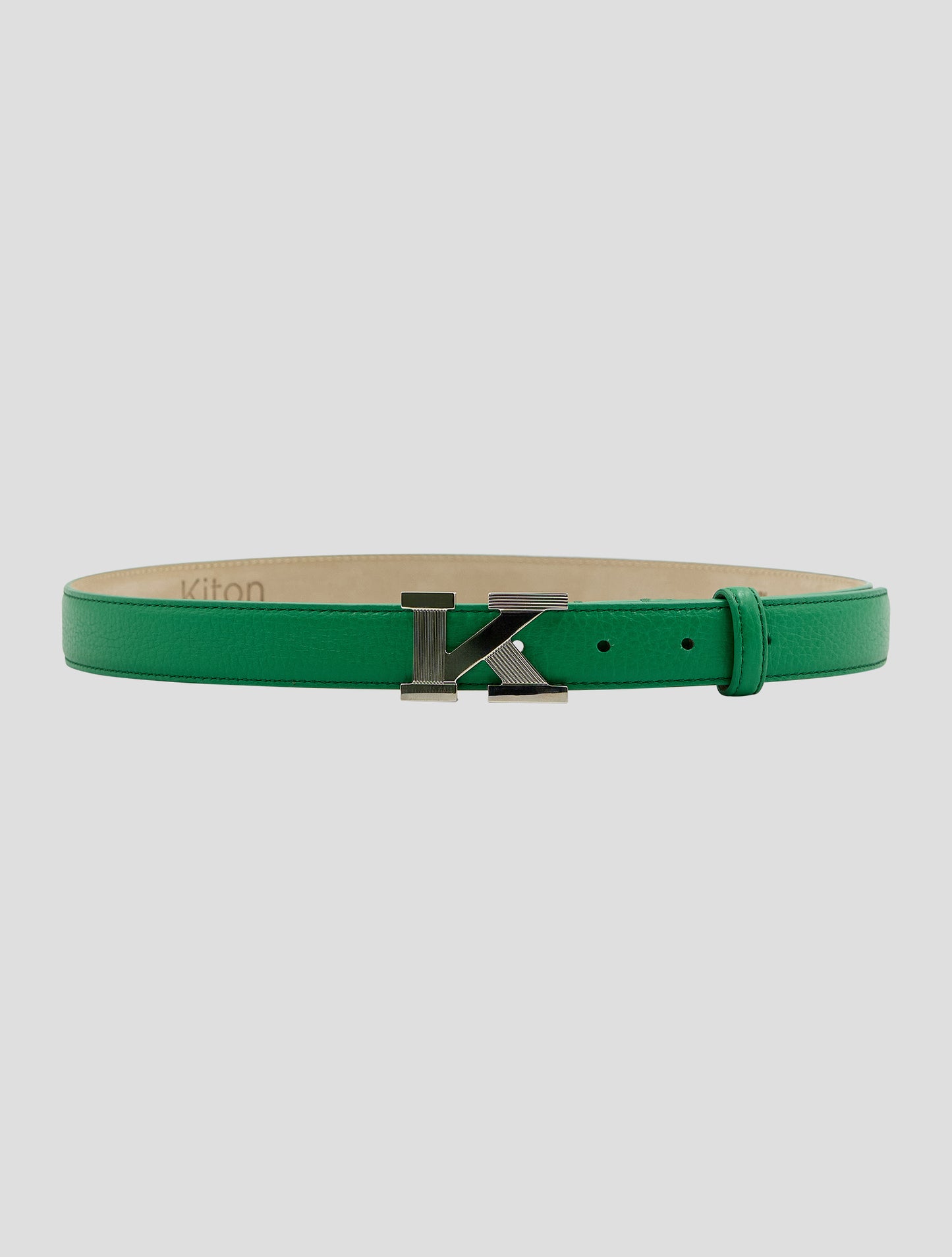 Kiton Green Leather Deer Belt Women