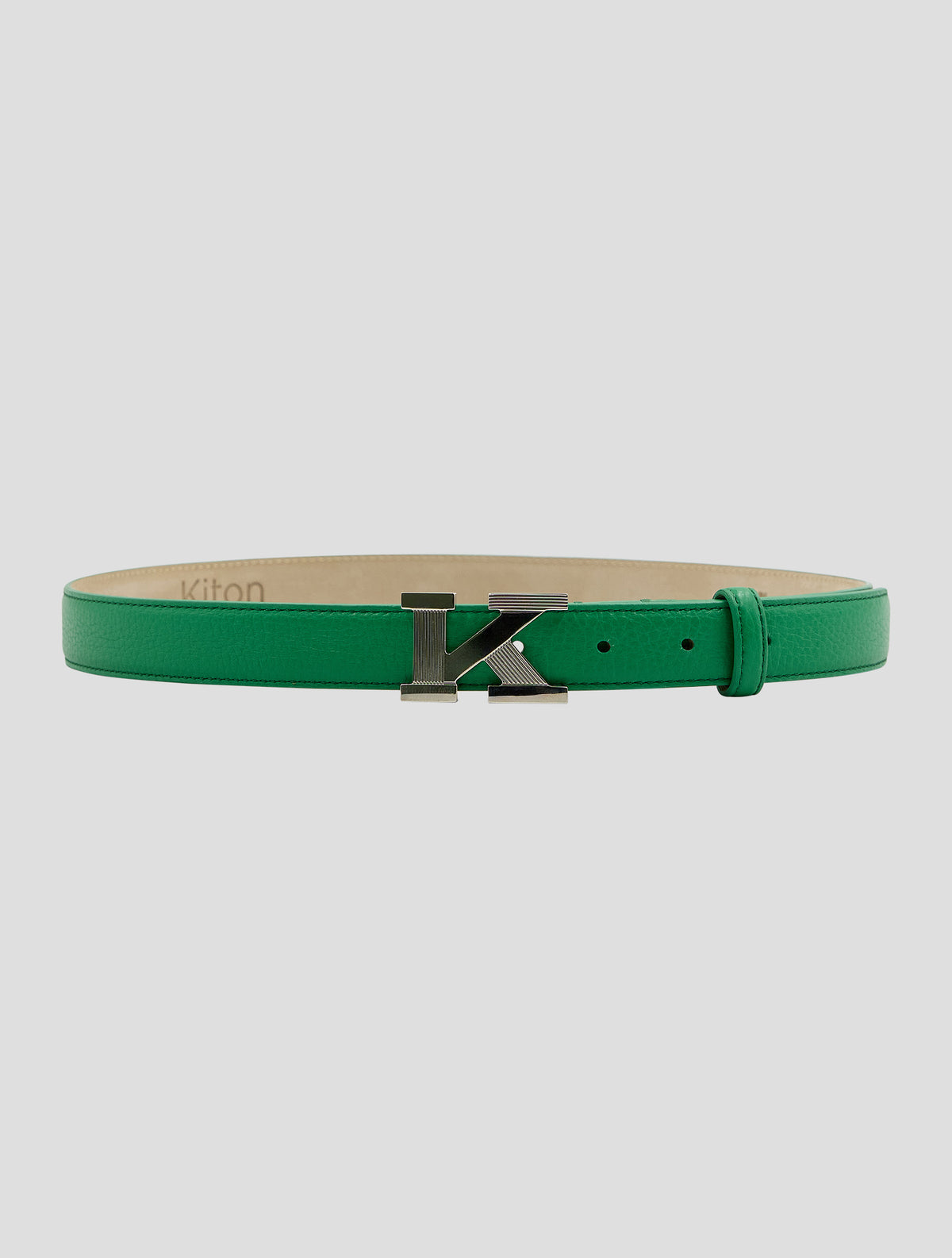Kiton Green Leather Deer Belt Women