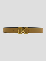 Kiton Brown Leather Calf Belt Women