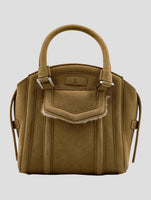 Kiton Brown Leather Shearling Bag Women