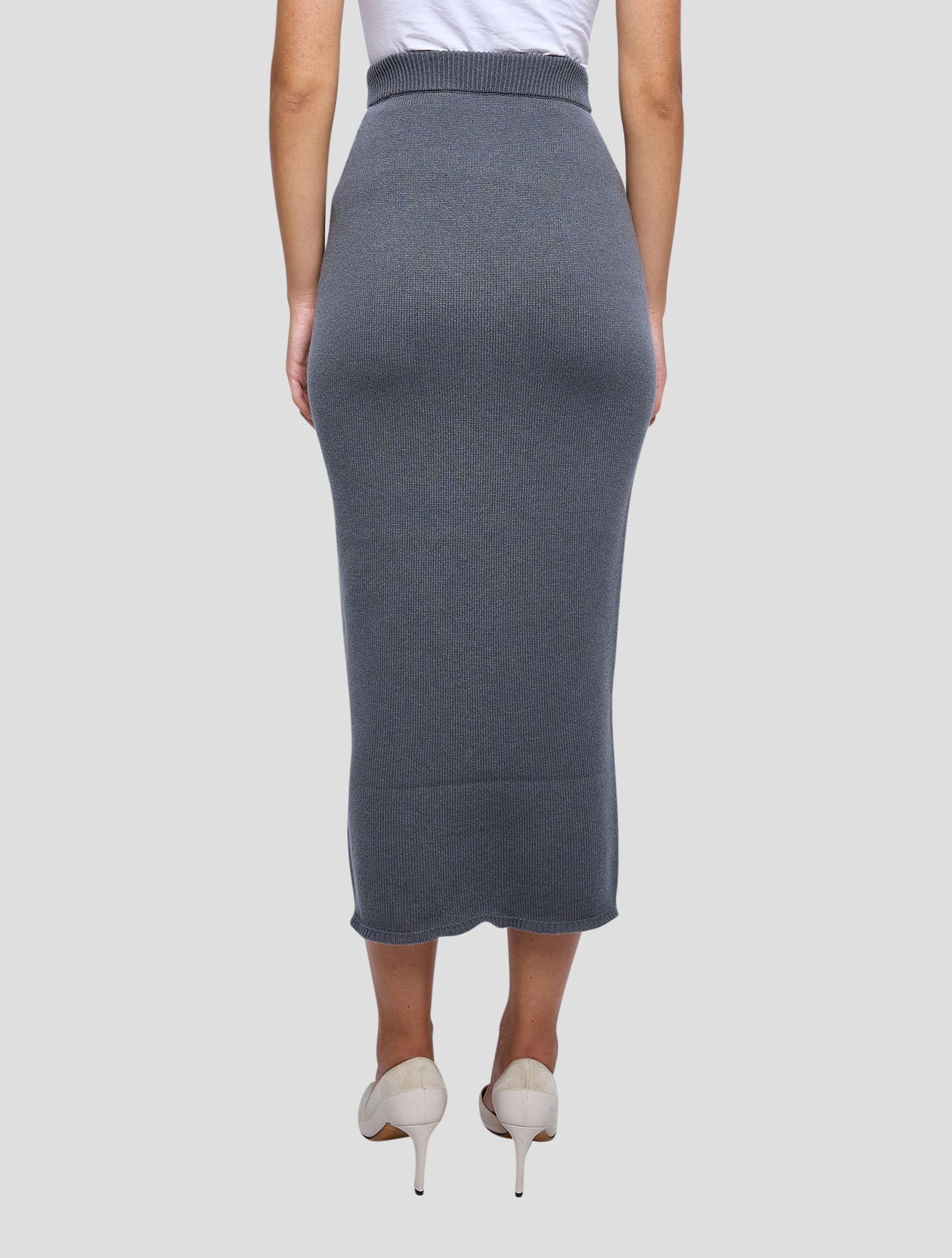 Kiton Gray Cashmere Skirt Women