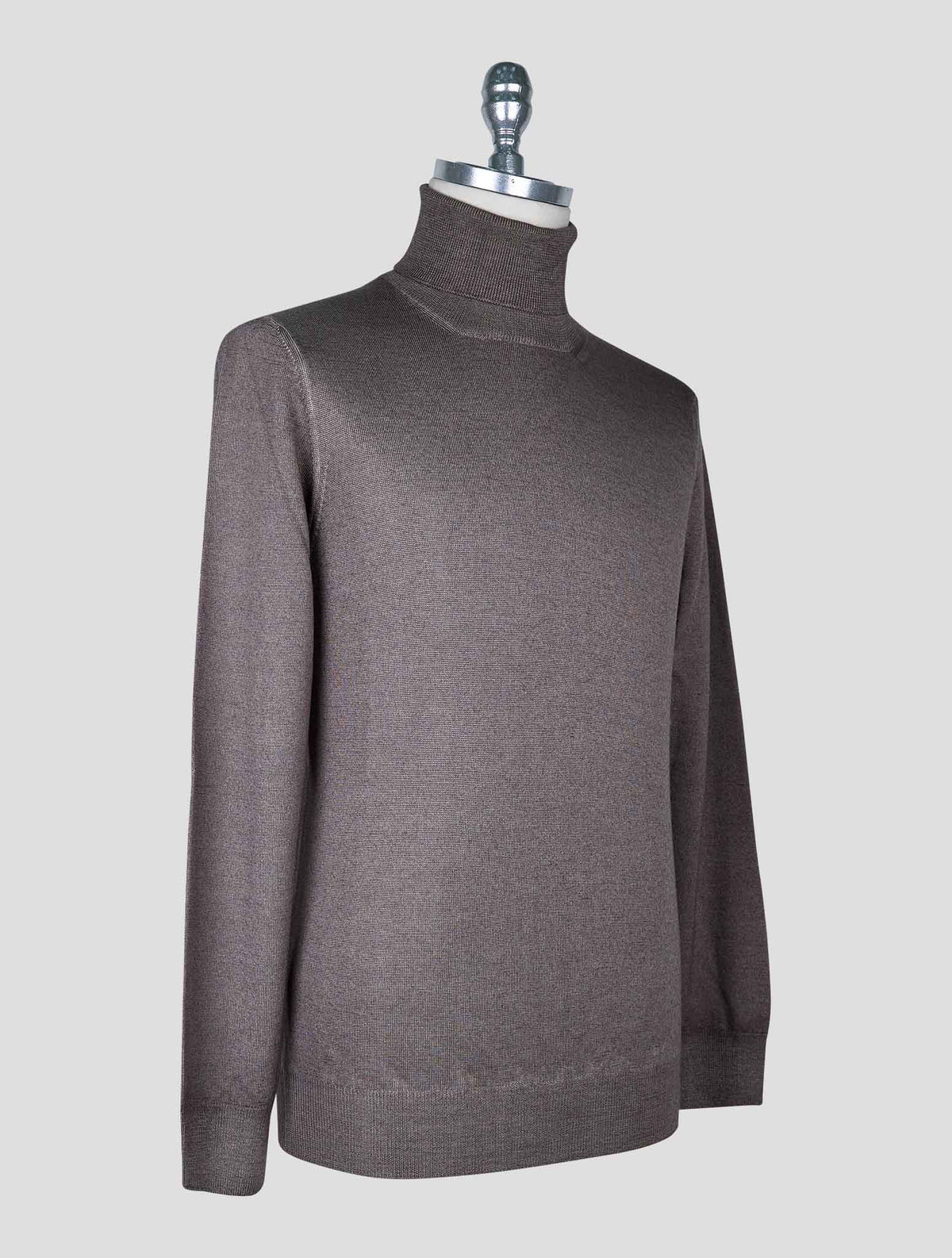 Kiton Brown Wool Sweater Turtleneck