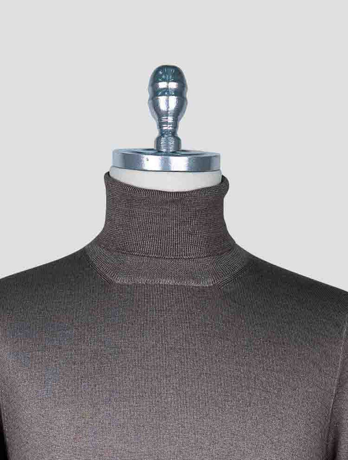 Kiton Brown Wool Sweater Turtleneck