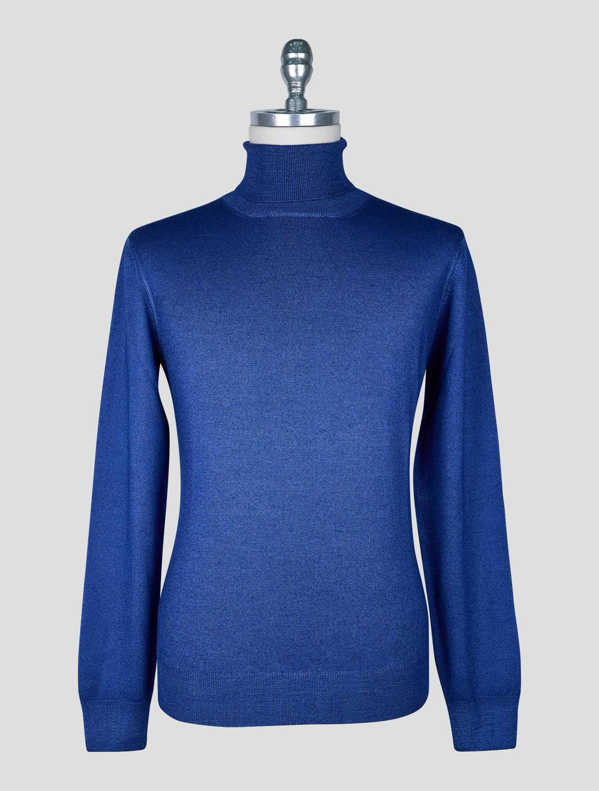 Kiton Blue Wool Sweater Turtleneck
