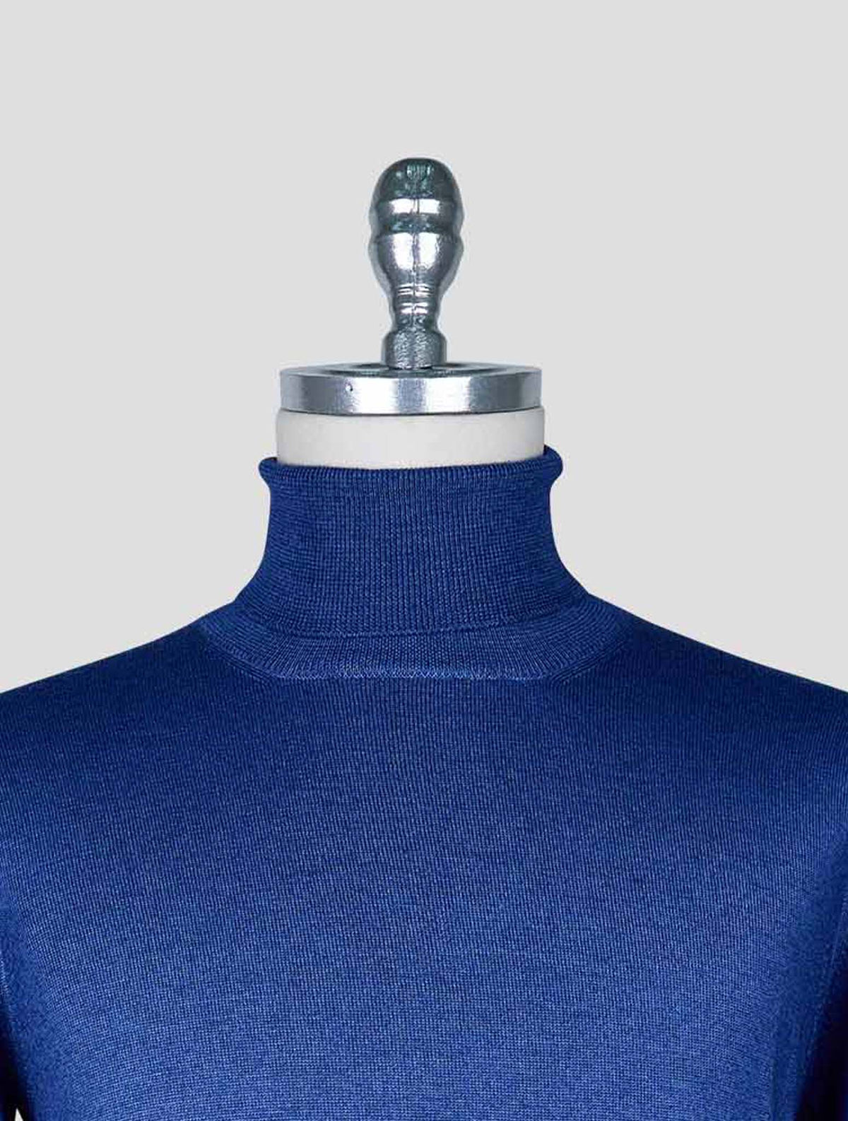 Kiton Blue Wool Sweater Turtleneck