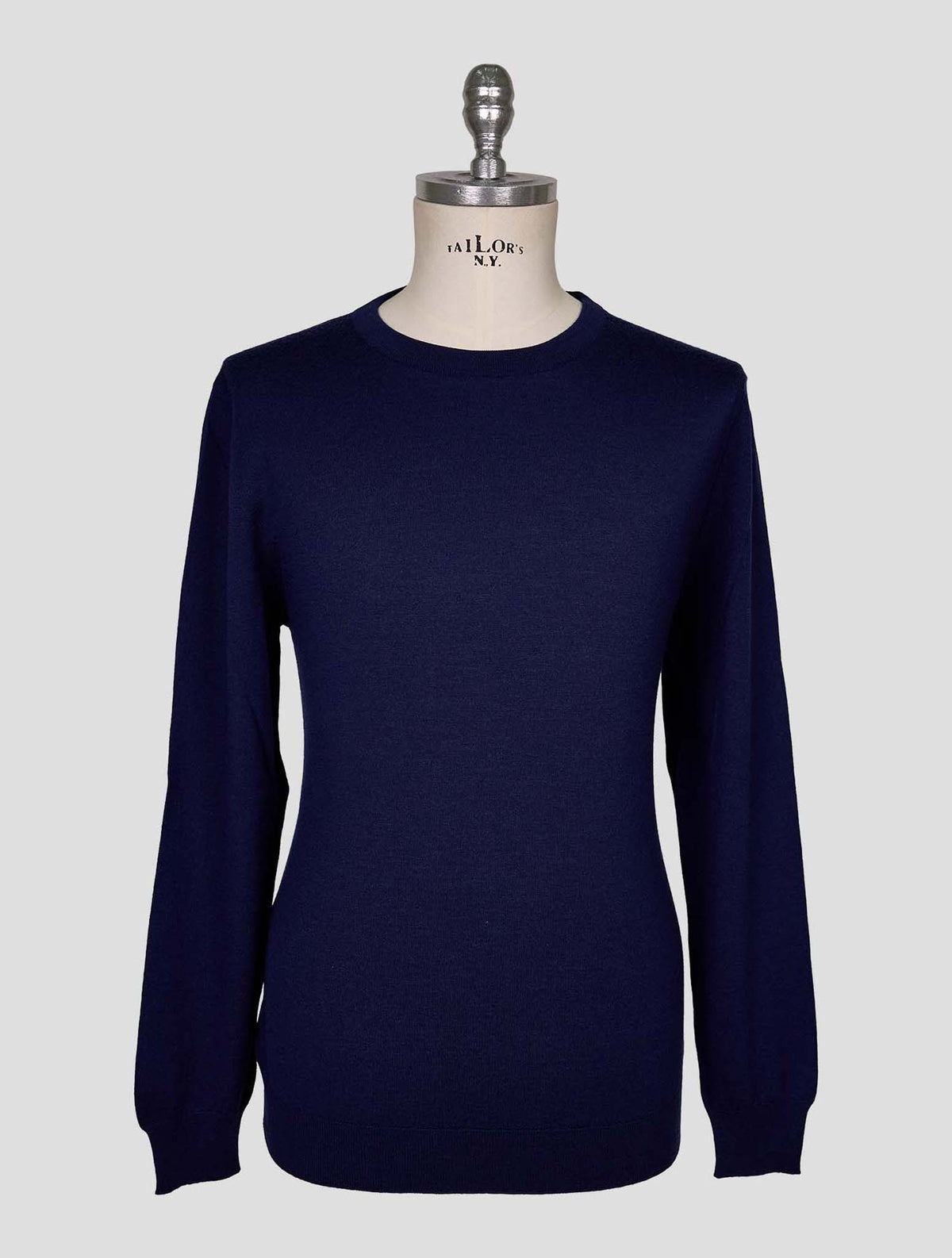 Kiton Blue Wool Sweater Crewneck