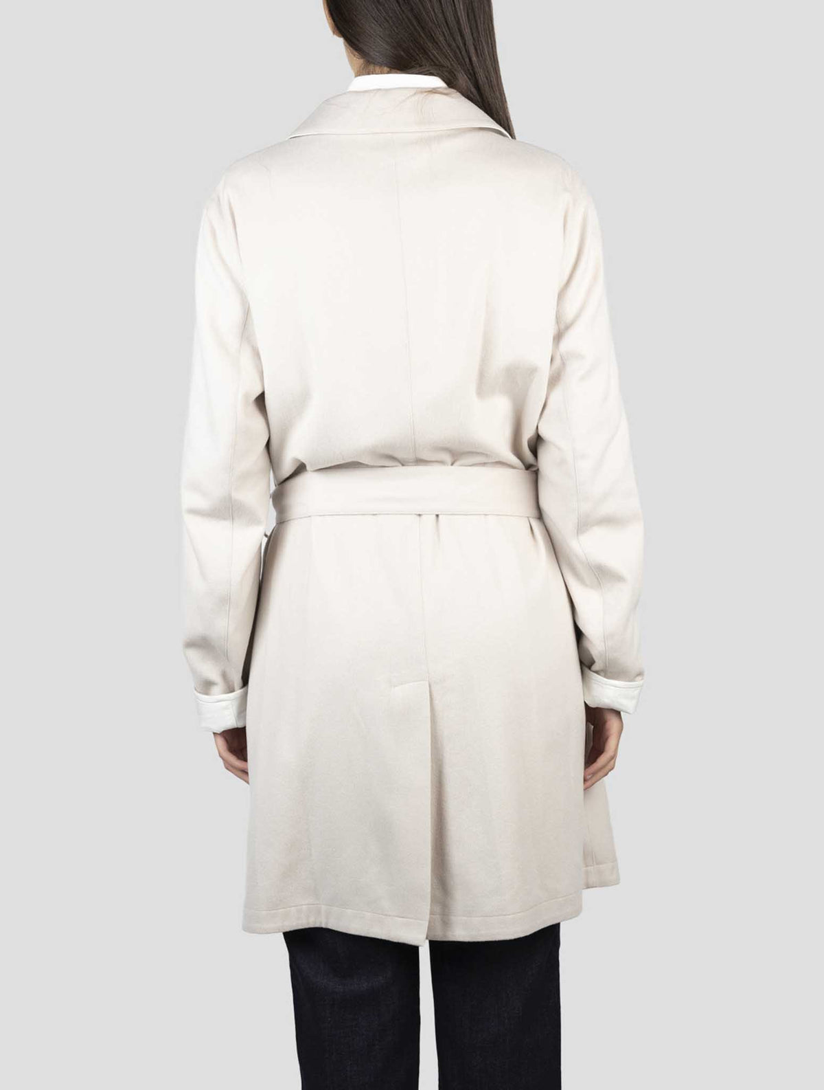 Kiton Beige Cashmere Pl Reverse Overcoat