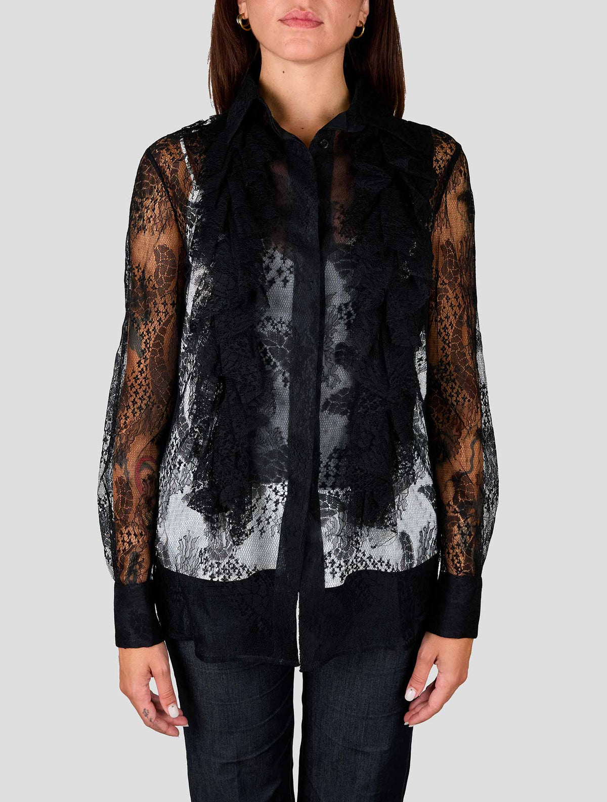 Kiton Black Viscose Pa Shirt Women