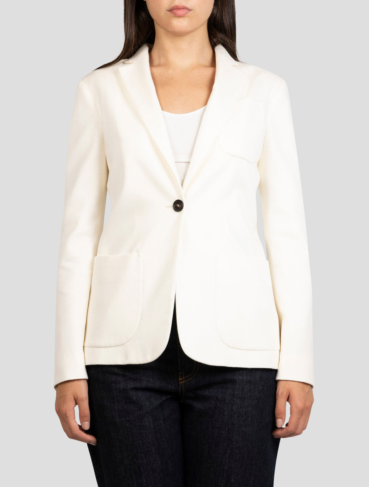 Kiton White Cashmere Blazer