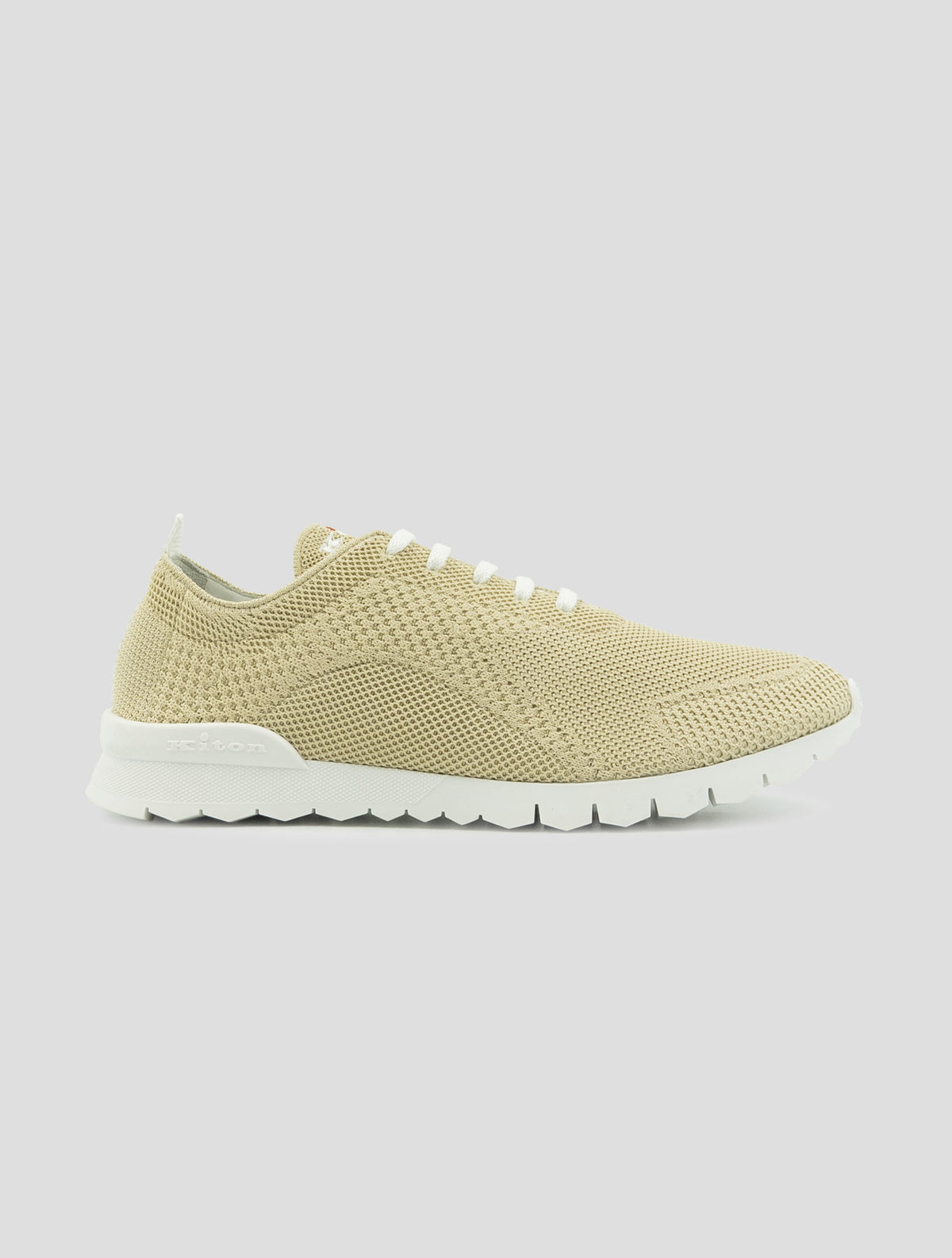 Kiton Beige Cotton Ea Sneakers