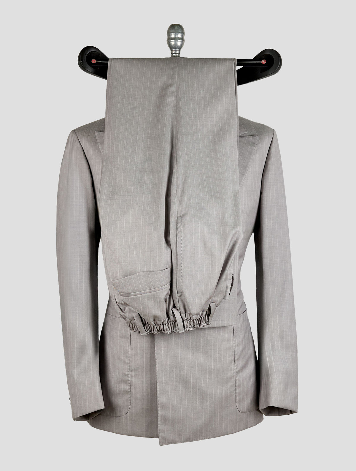 Kiton Knt Gray Virgin Wool Silk Suit