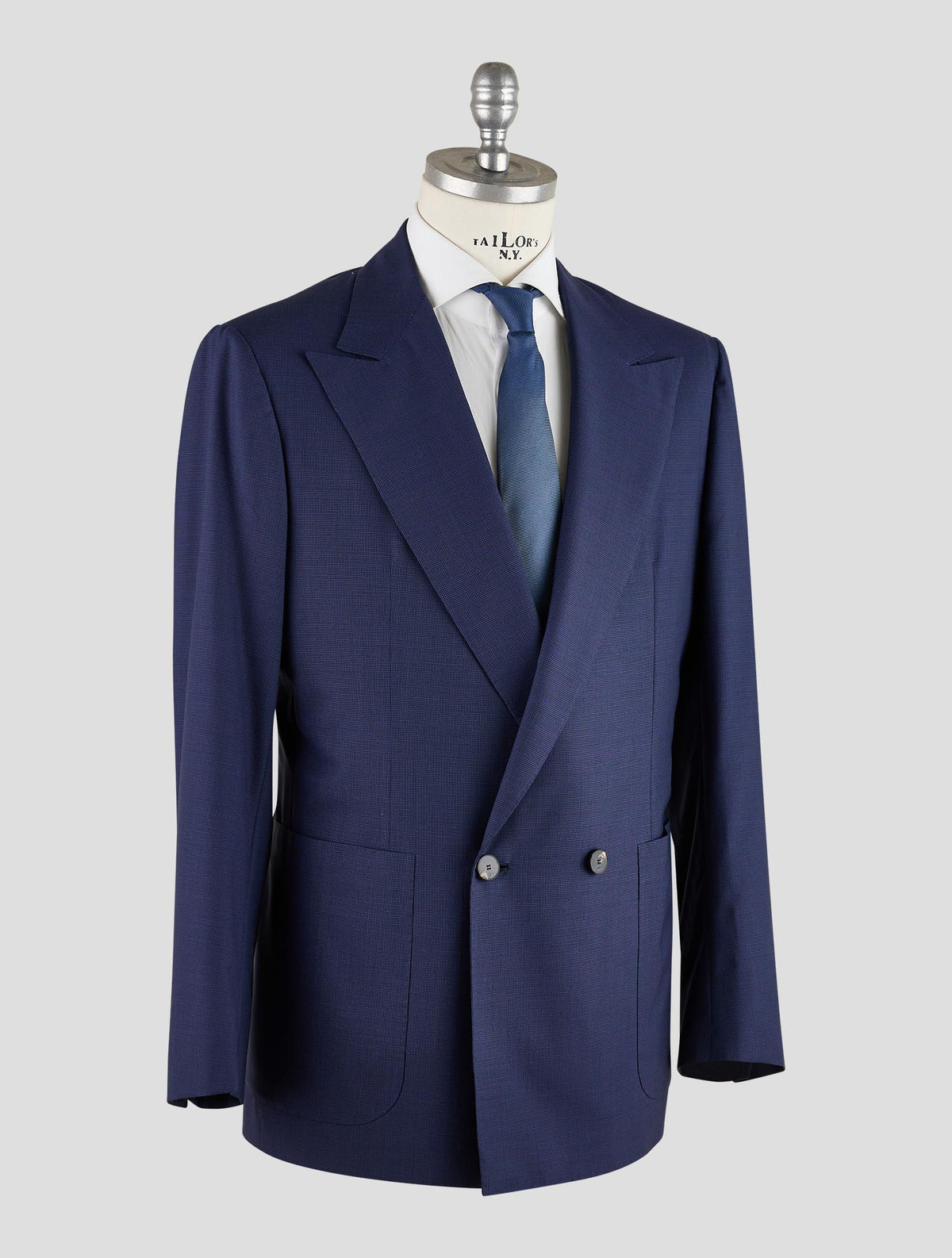Kiton Knt Blue Virgin Wool Suit