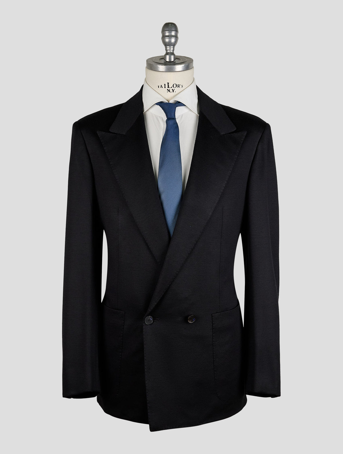Kiton Knt Black Wool Blazer