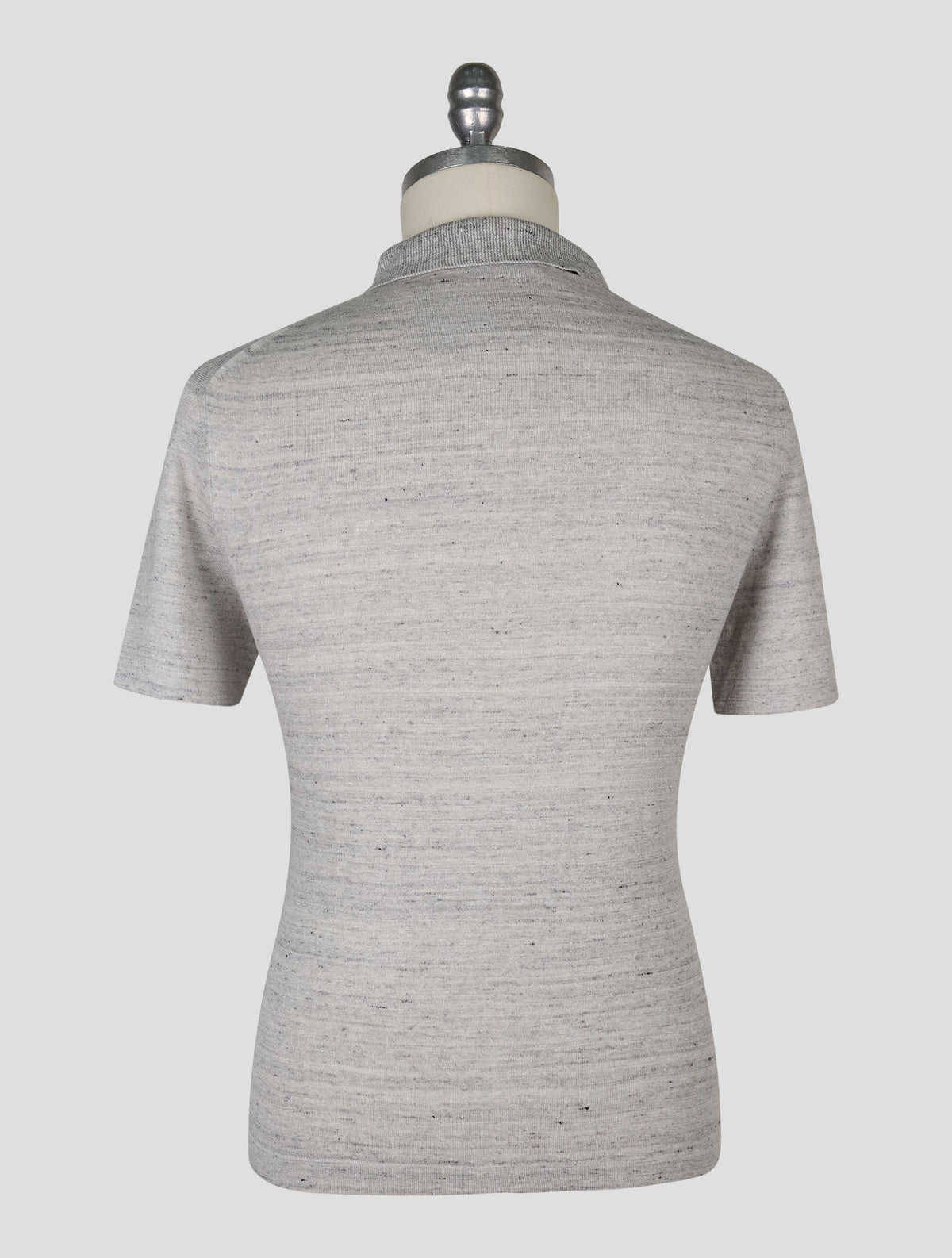Kiton knt Gray Linen Cotton Polo Half Zip