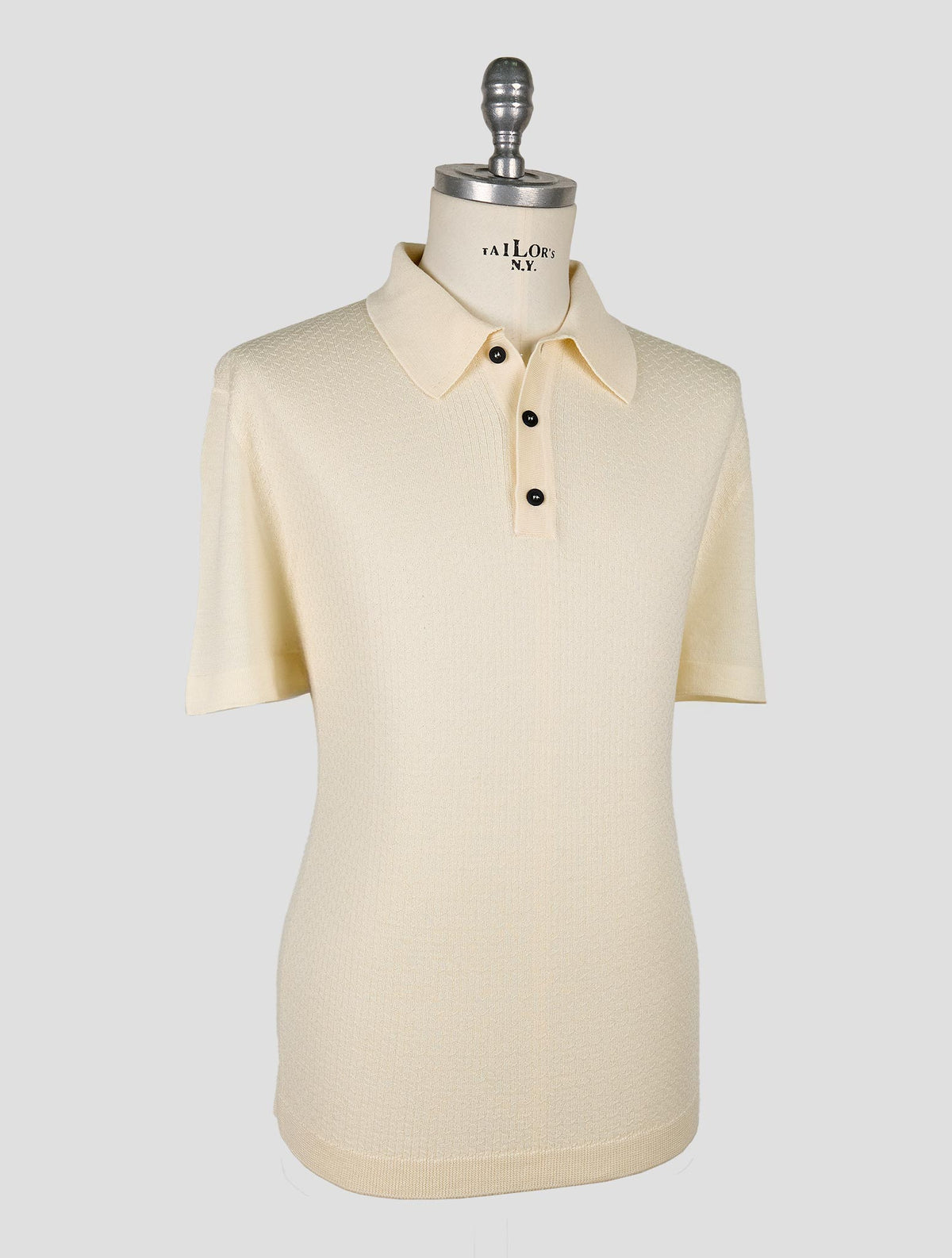 Kiton Knt White Virgin Wool Silk Polo