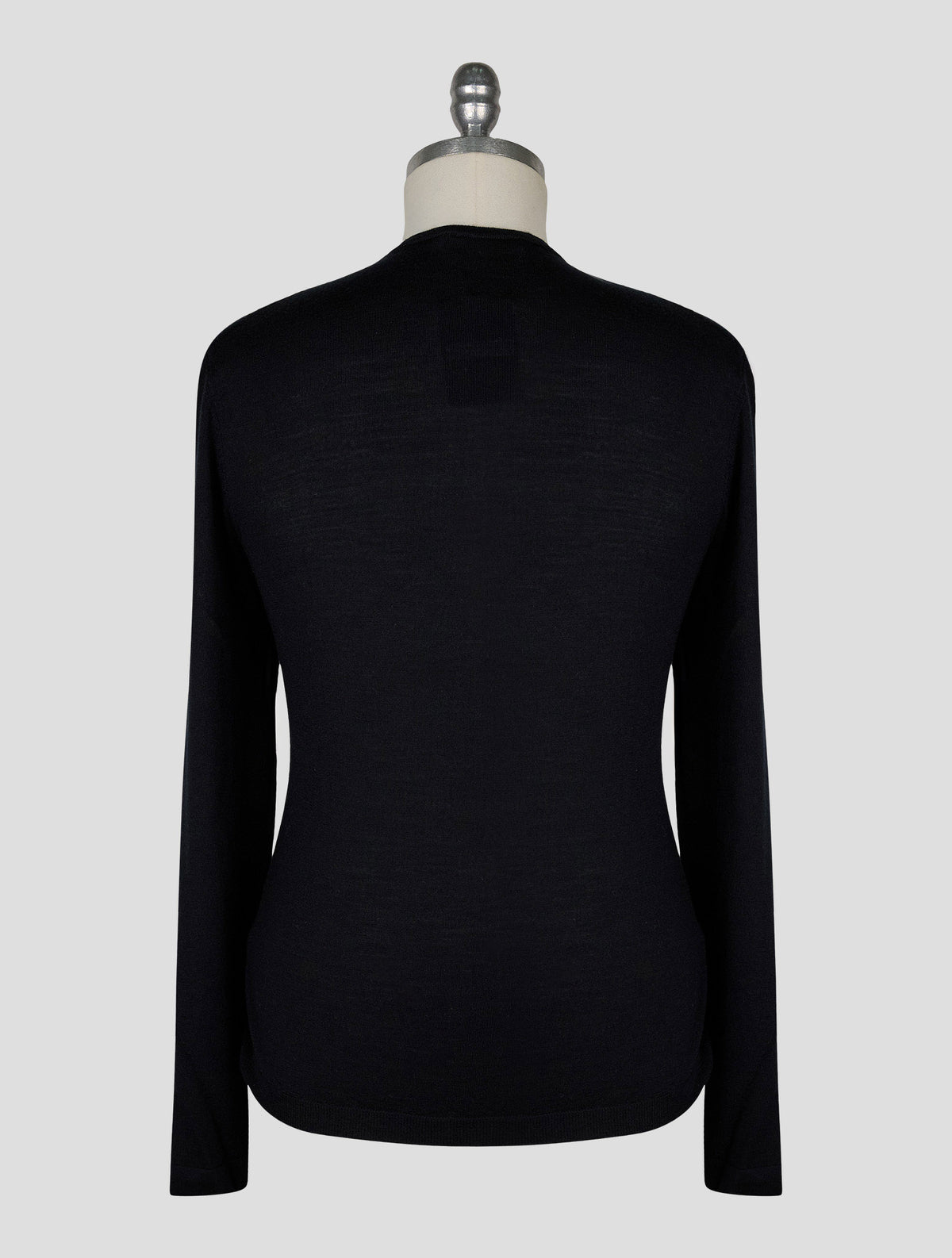 Kiton Knt Black Virgin Wool Silk Sweater Crewneck