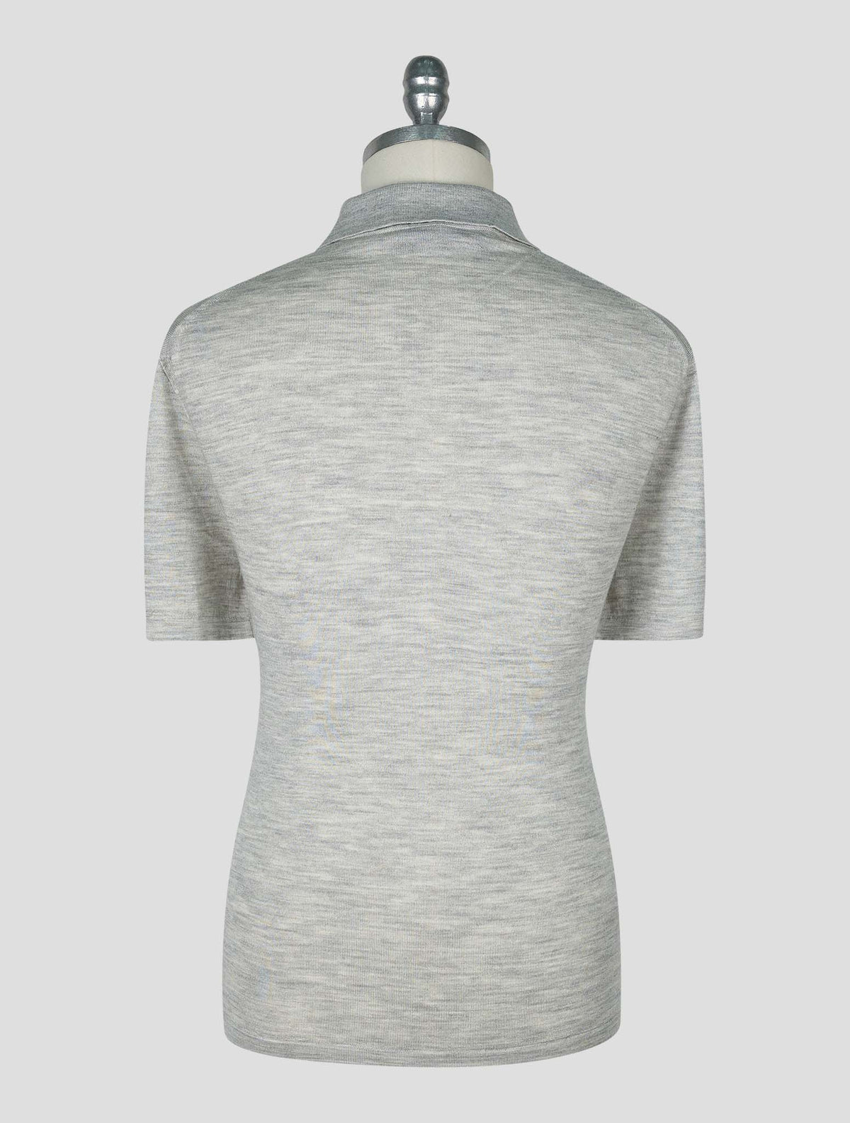 Kiton Knt Gray Virgin Wool Silk Polo