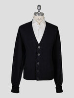 Kiton Knt Black Virgin Wool Cardigan