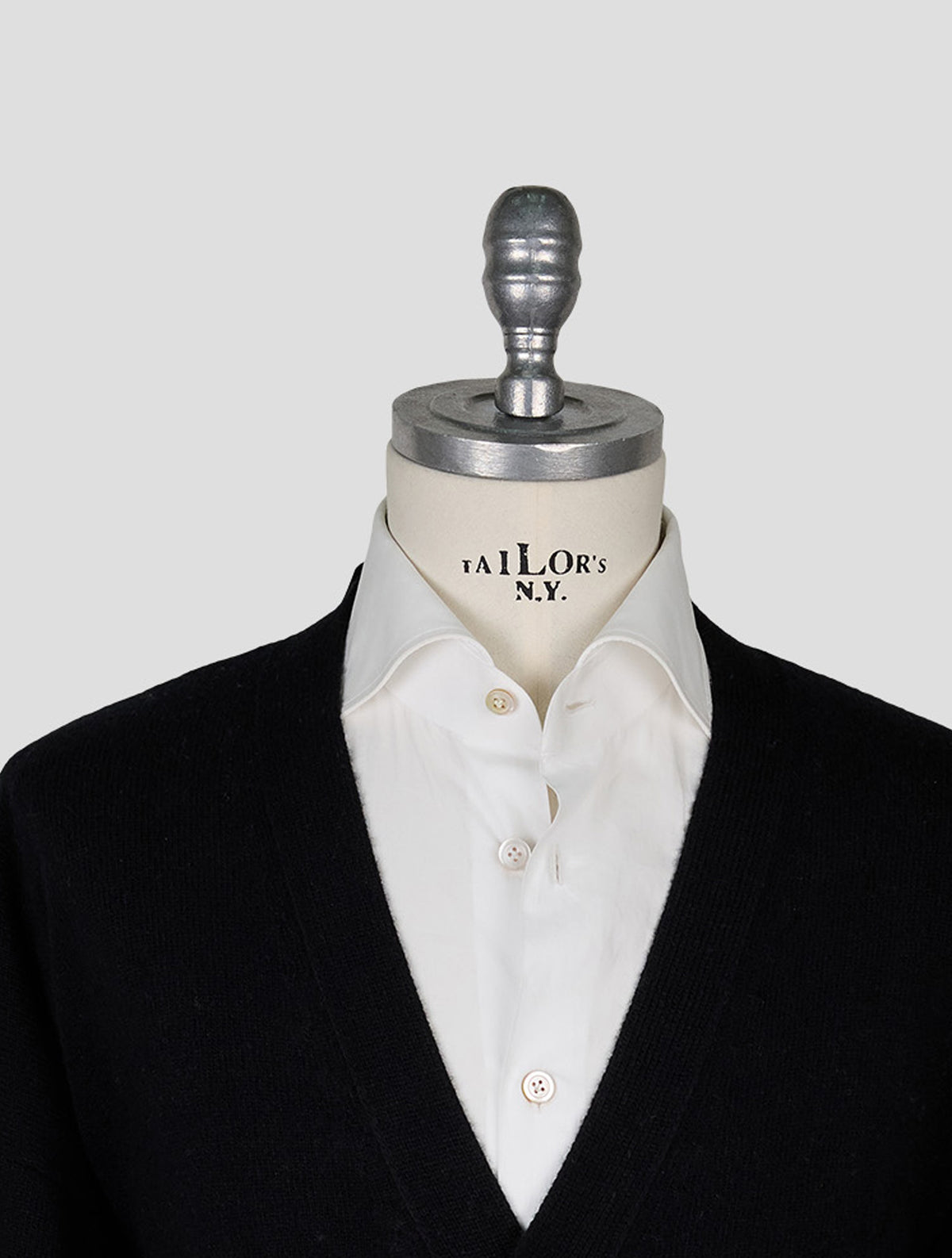 Kiton Knt Black Virgin Wool Cardigan