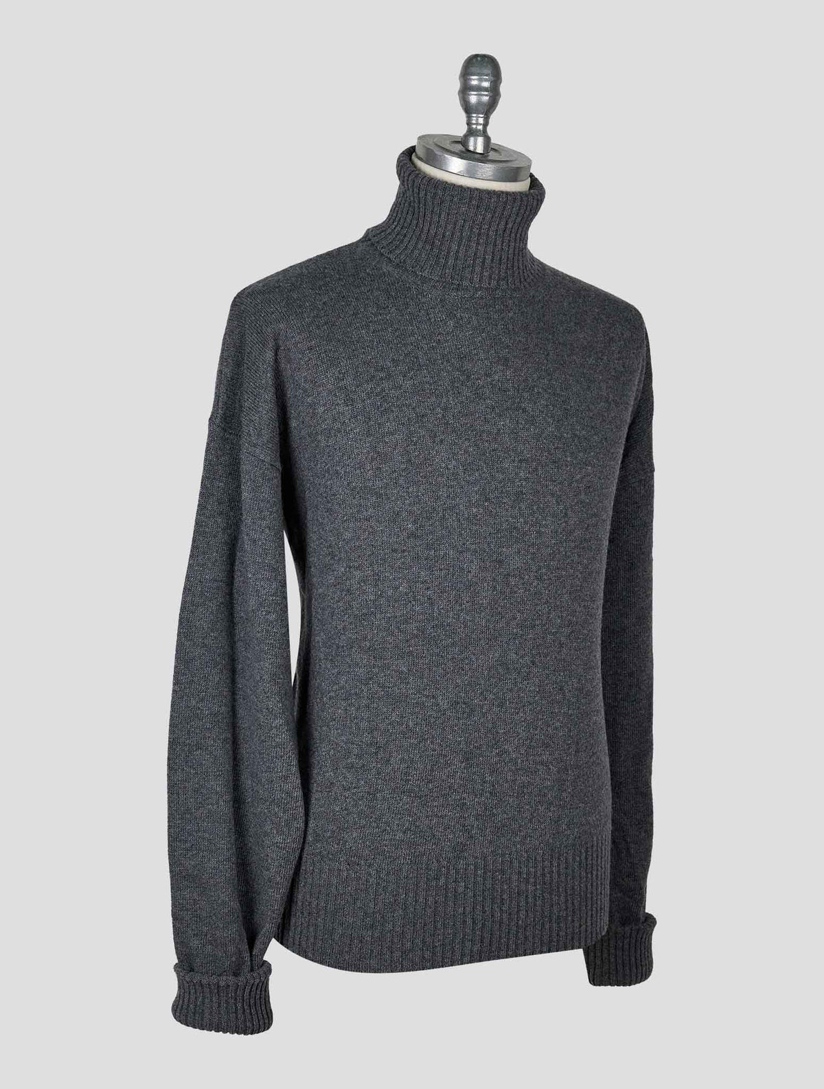 Kiton Knt Gray Virgin Wool Sweater Turtleneck
