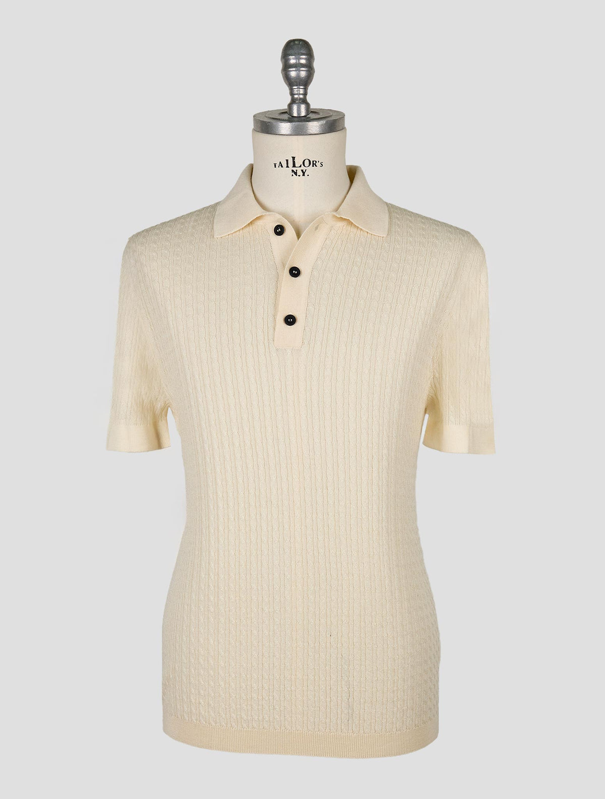 Kiton Knt White Virgin Wool Silk Polo