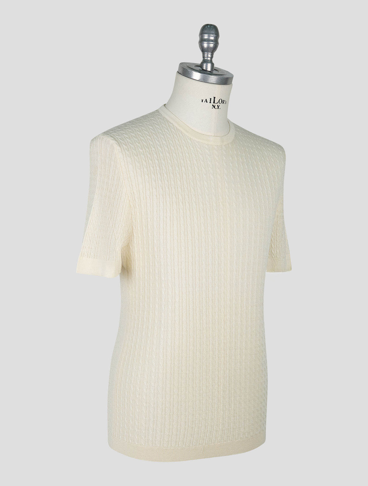 Kiton Knt White Virgin Wool Silk T-Shirt
