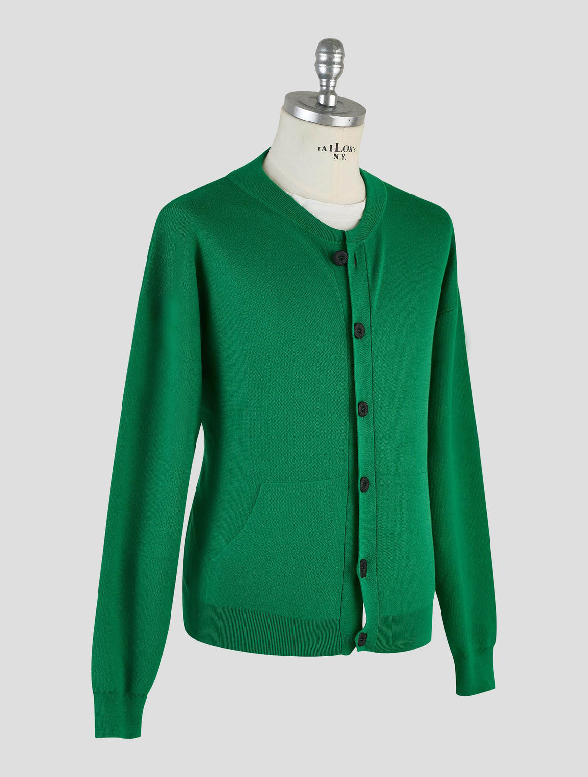 Kiton Knt Green Cotton Cardigan
