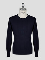 Kiton Knt Dark blue Cotton Sweater Crewneck