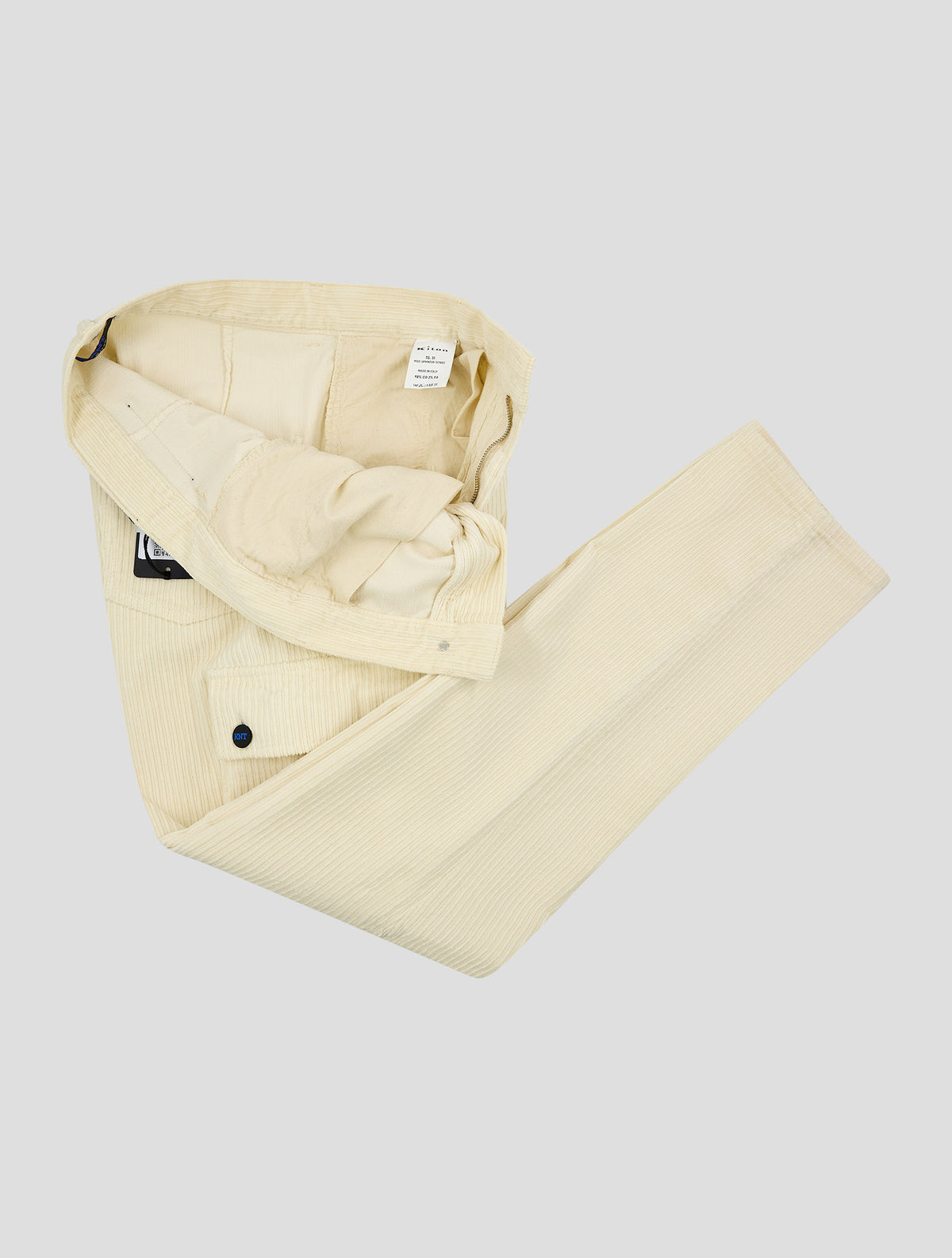 Kiton Knt White Cotton Ea Velvet Cargo Pants