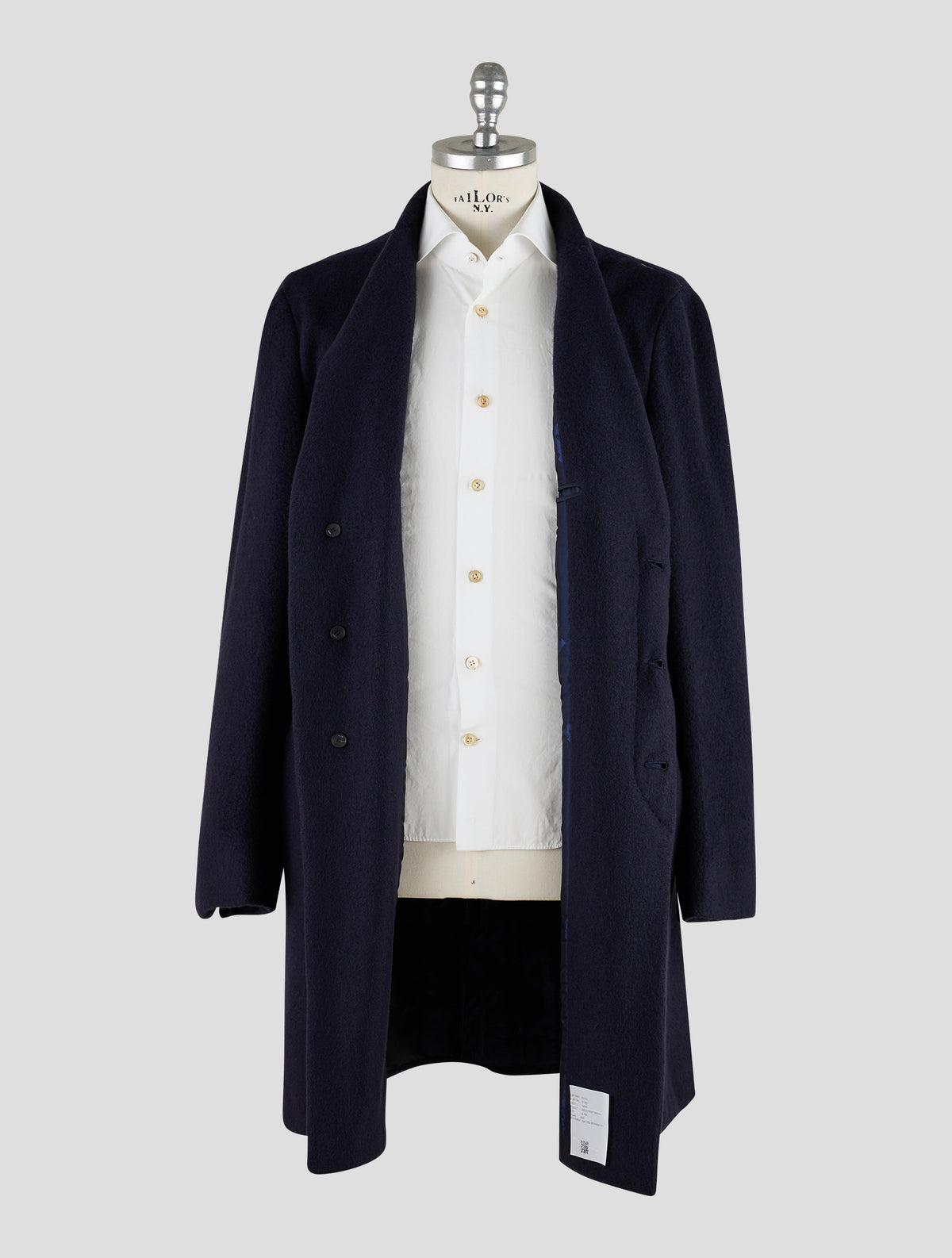 Kiton Knt Dark Blue Cashmere Pa Overcoat