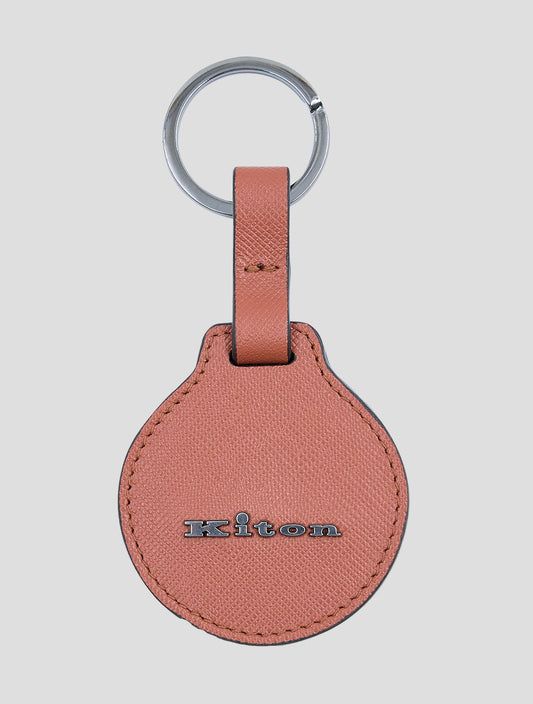 Kiton Brown Leather Calf Keychain