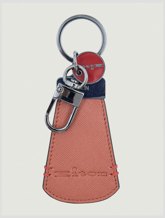 Kiton Brown Leather Calf Keychain