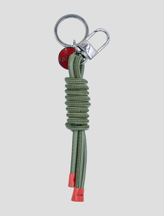 Kiton Green Leather Calf Keychain