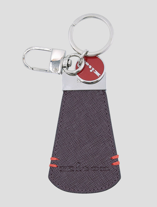 Kiton Burgundy Leather Calf Keychain