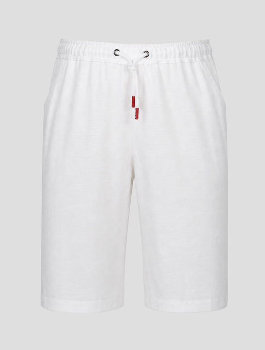 Kiton White Cotton Short Pants
